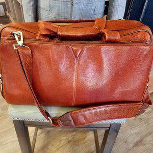 Johnston & Murphy Pebble Grain Overnight Carry On Leather Duffle Bag